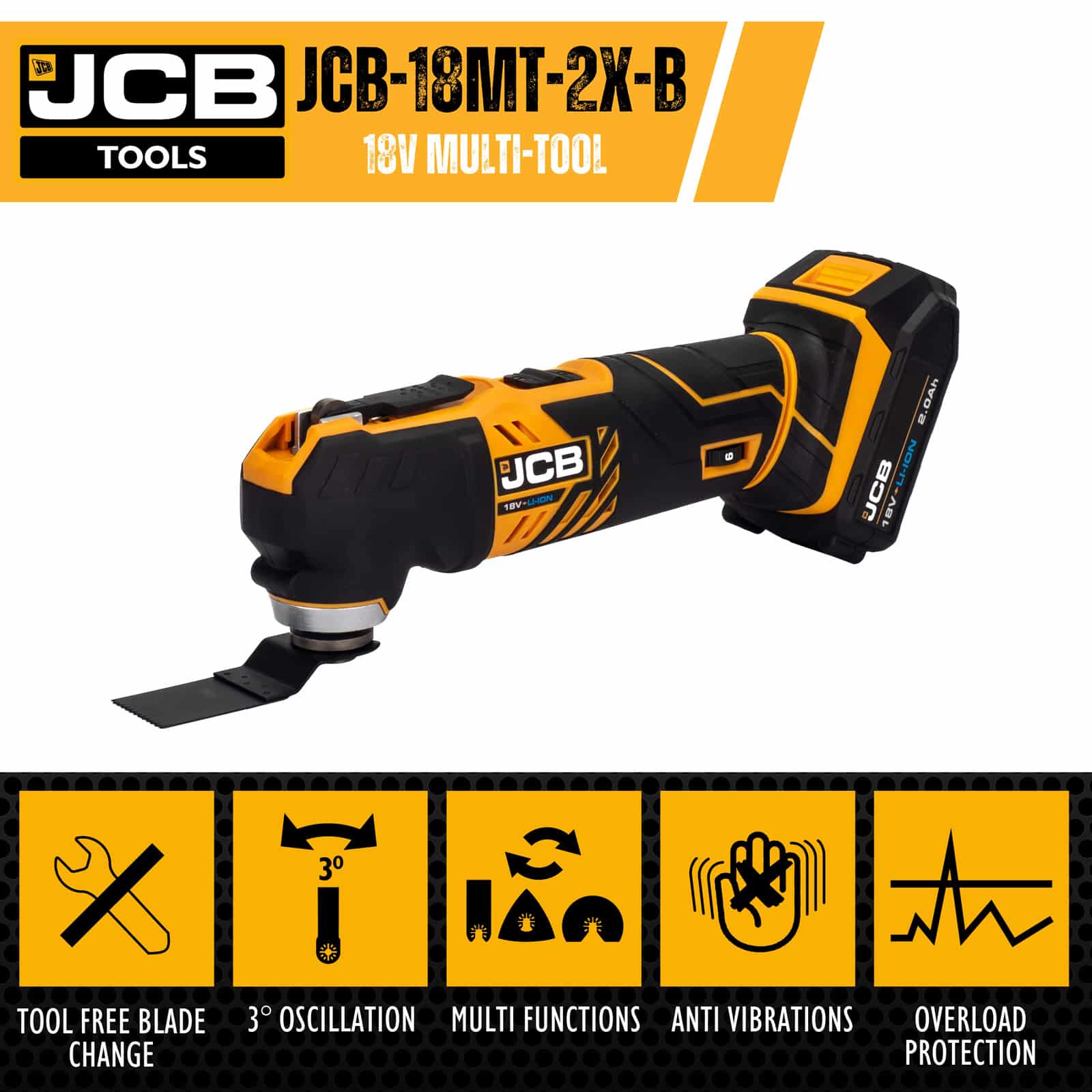 JCB 18V Accu Multitool Combi-set| 21-18MTB-SET – JCB Tools